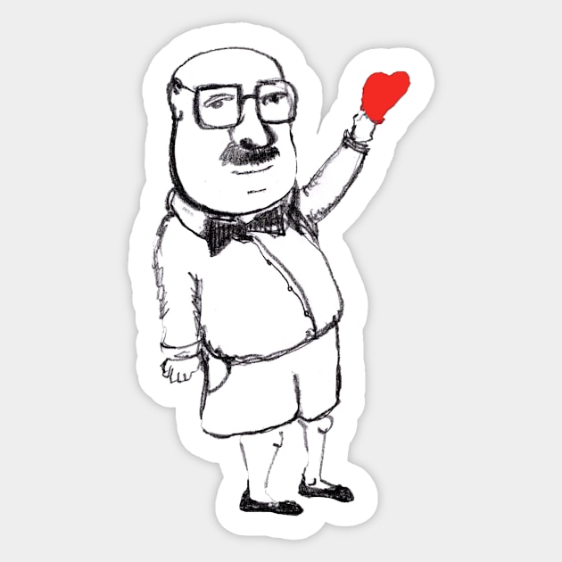 Monsieur Heart Sticker by Botchy-Botchy